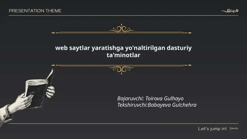 web saytlar yaratishga yo'naltirilgan dasturiy ta'minotlar 1
