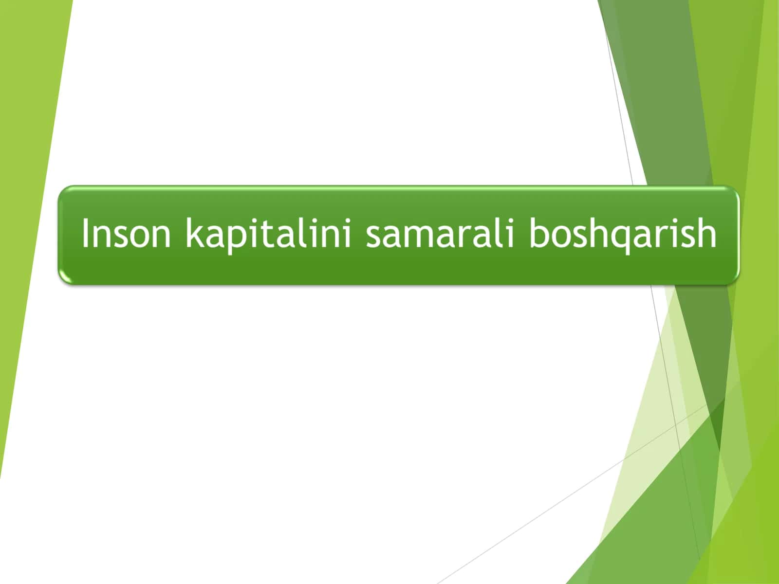 Inson kapitalini boshqarish kontseptsiyasi 1