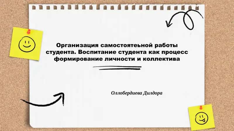 Организация самостоятельной работы студента 1