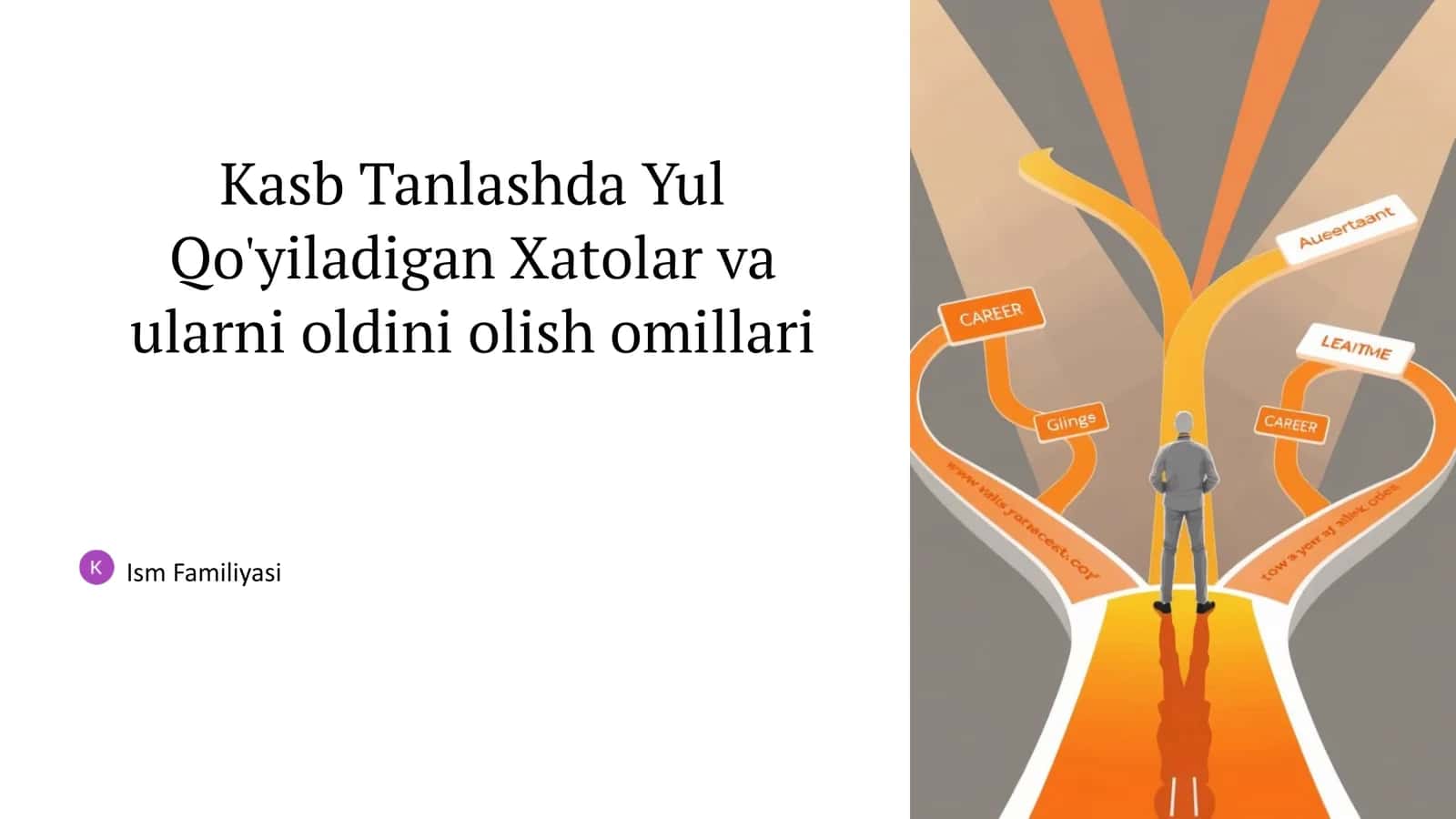 Kasb Tanlashda YulQo'yiladiganXatolar vaularnioldiniolishomillari 1
