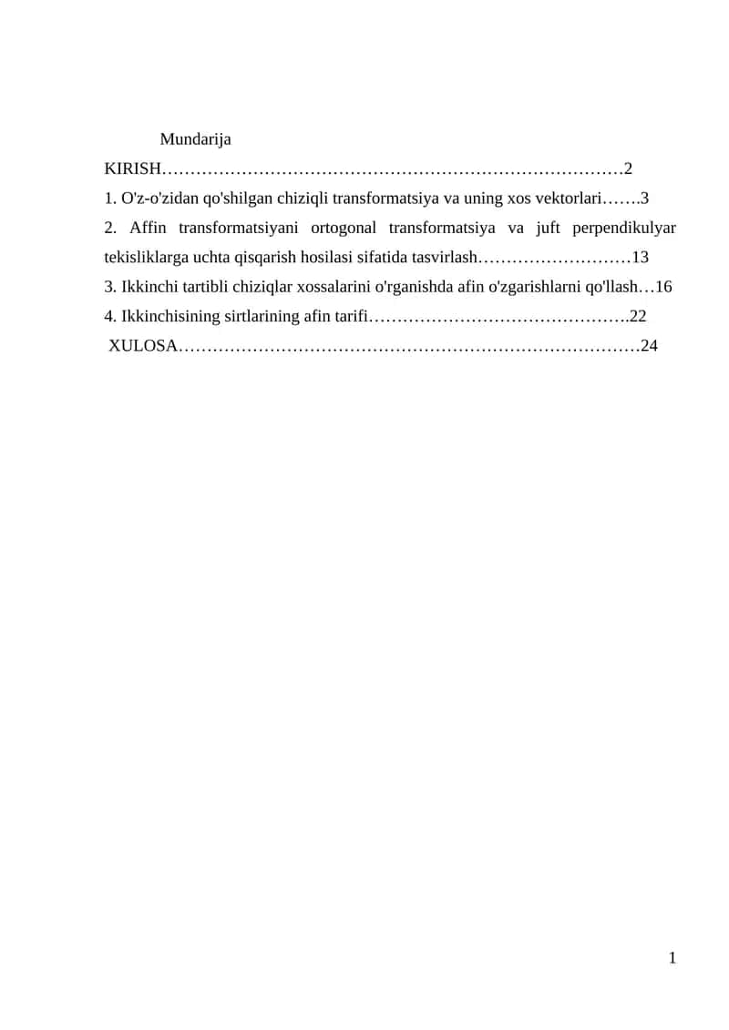 Tekislikda va fazoda geometrik figuralar nazariyasiga kirish 1