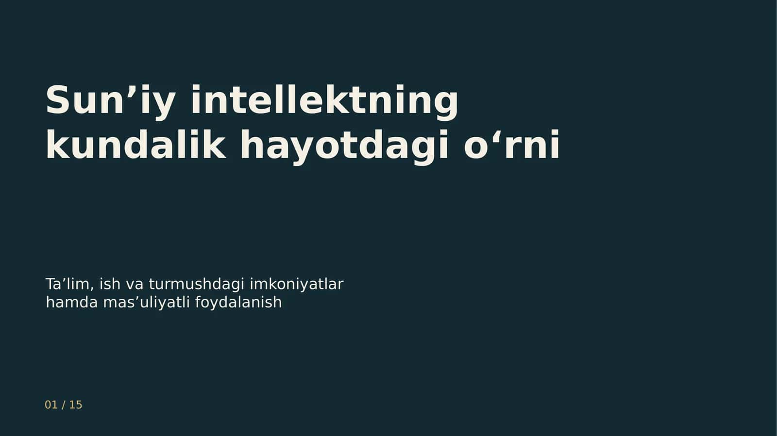 Sun’iy intellekt va Raqamli o‘qitish 1