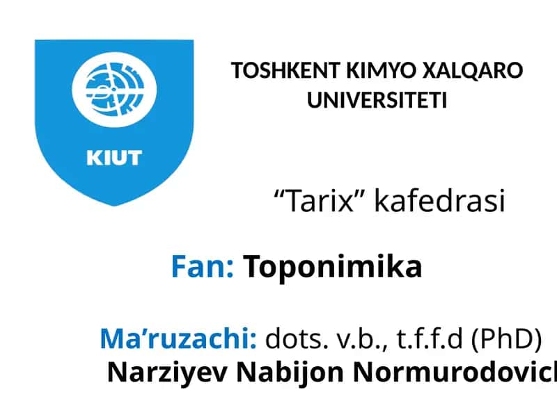 Tarixiy Toponimika 1