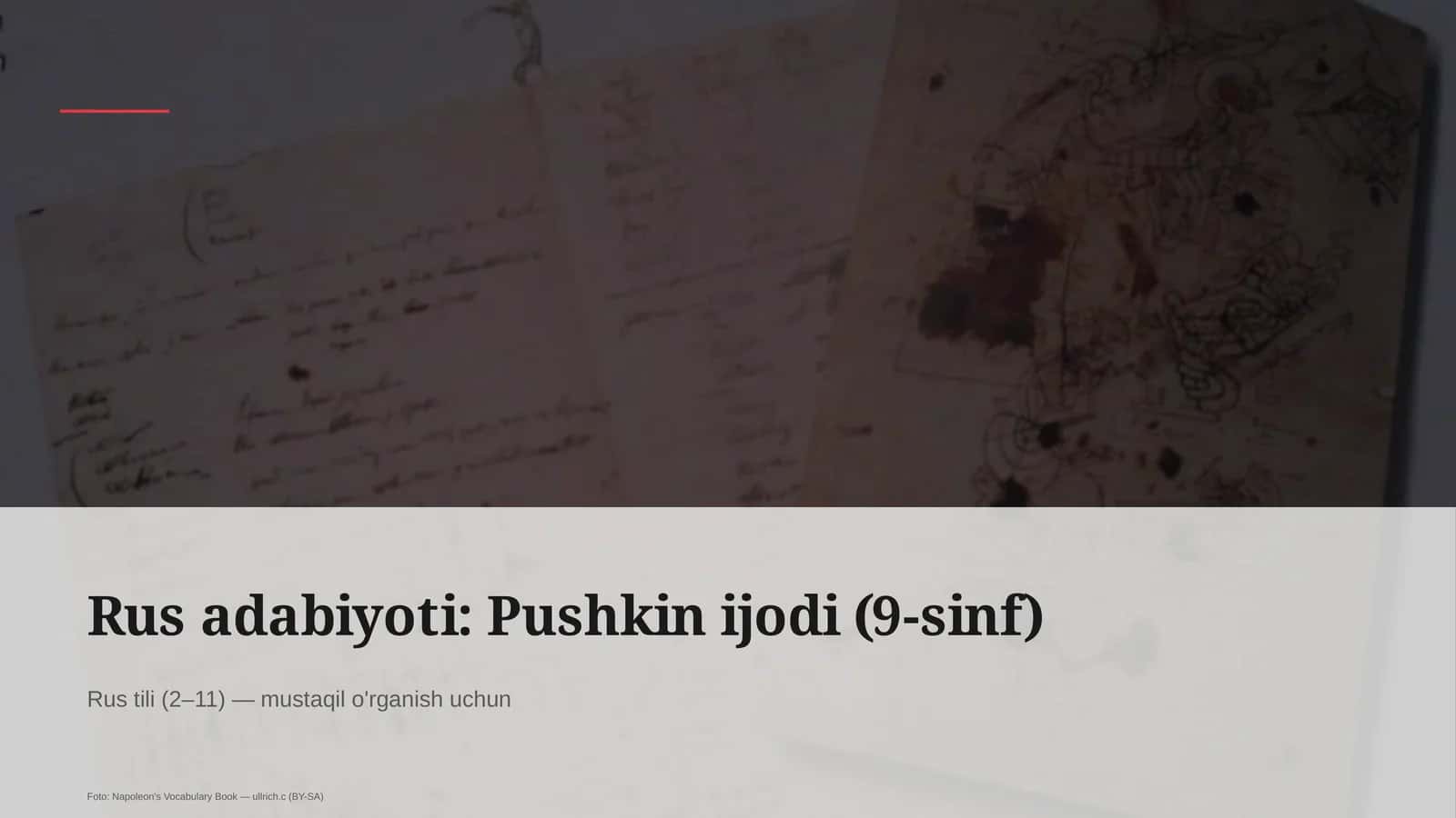Rus adabiyoti: Pushkin ijodi (9-sinf) 1