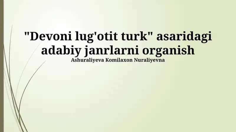 Devoni Lug'otning Adabiy Janrlari 1