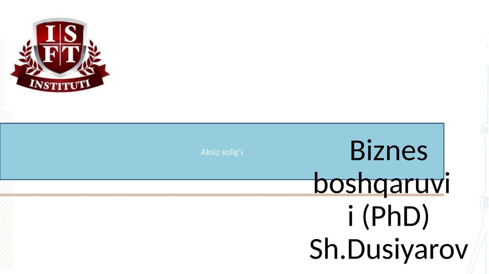 Aksiz solig‘i 1