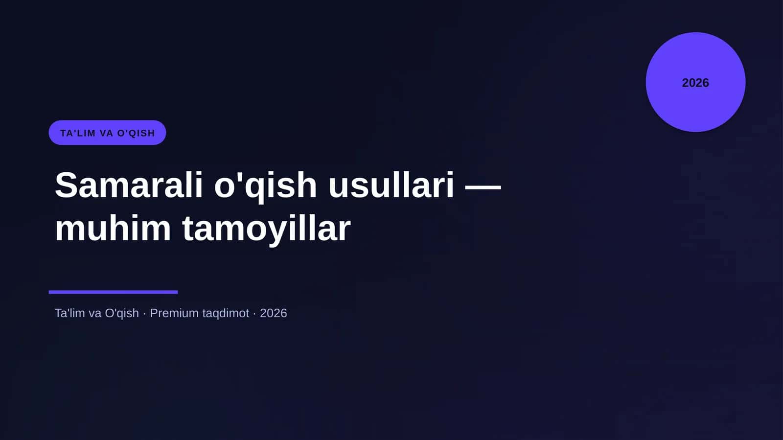 Samarali o'qish usullari — muhim tamoyillar 1