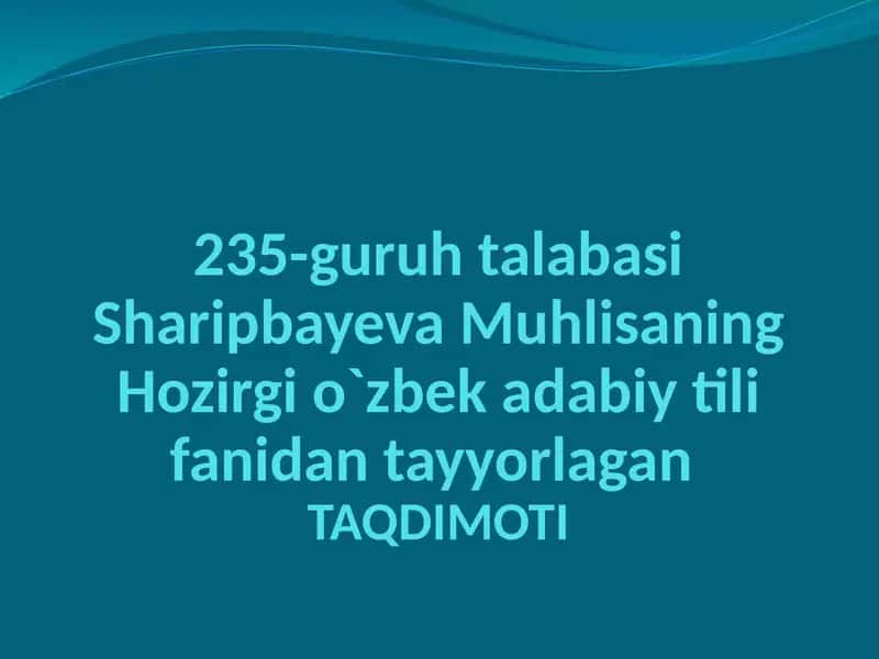 Ikkinchi darajali bo`laklar 1