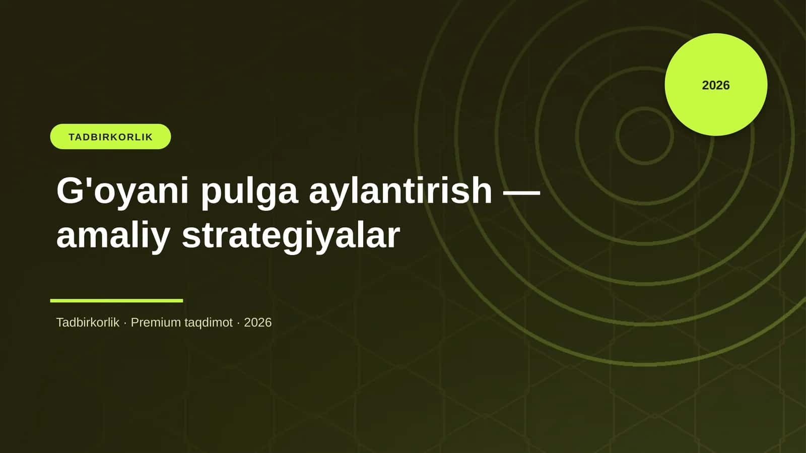 G'oyani pulga aylantish — amaliy strategiyalar 1