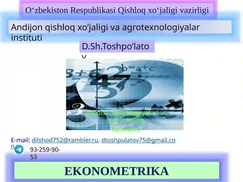 EKONOMETRIKA 1