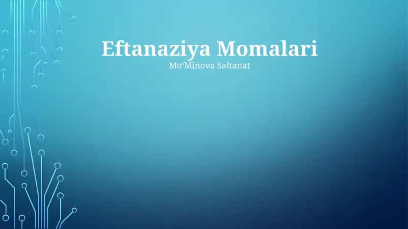Eftanaziya Momalari 1