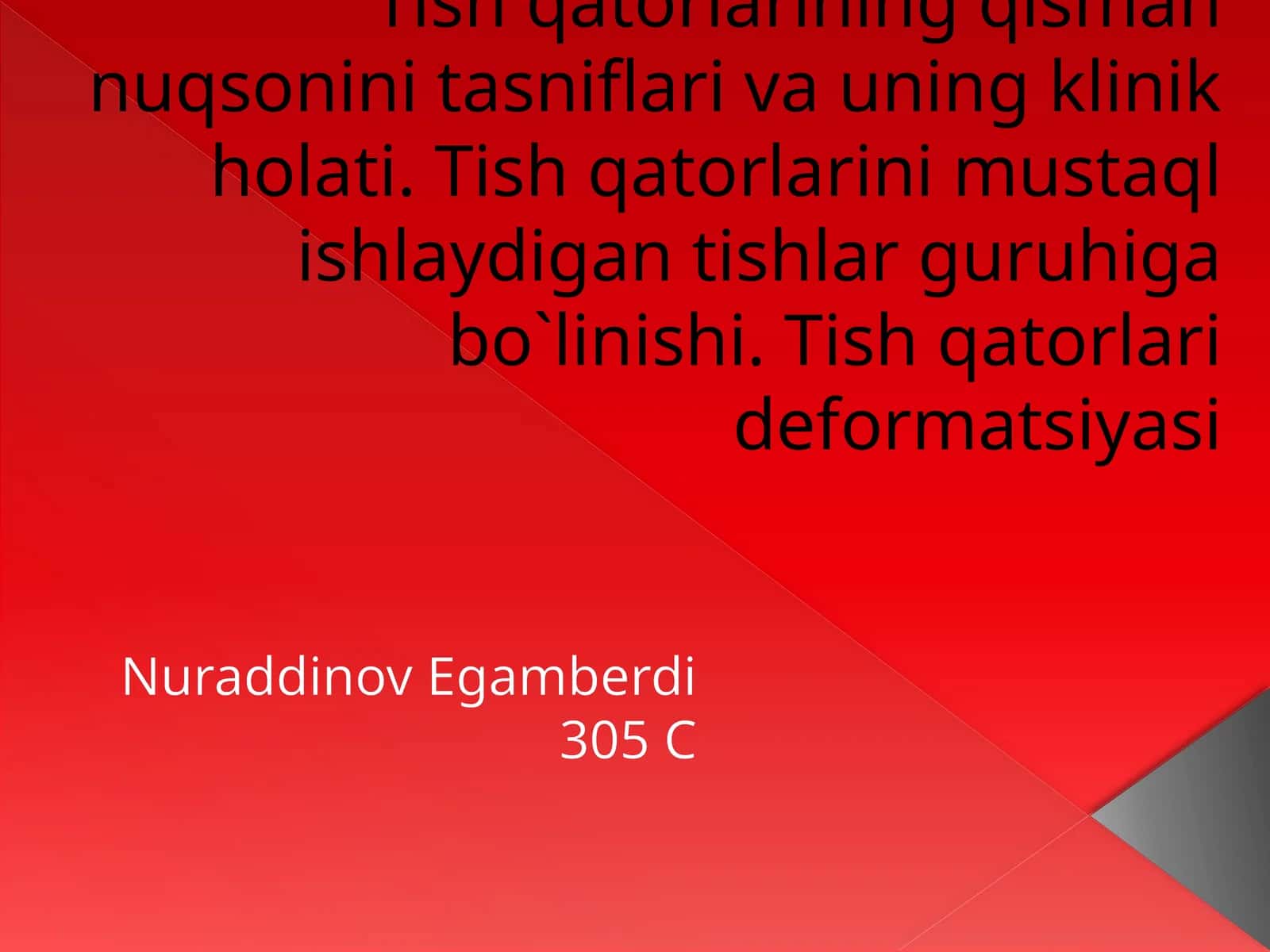 Qismantishsizlikni tasniflash 1