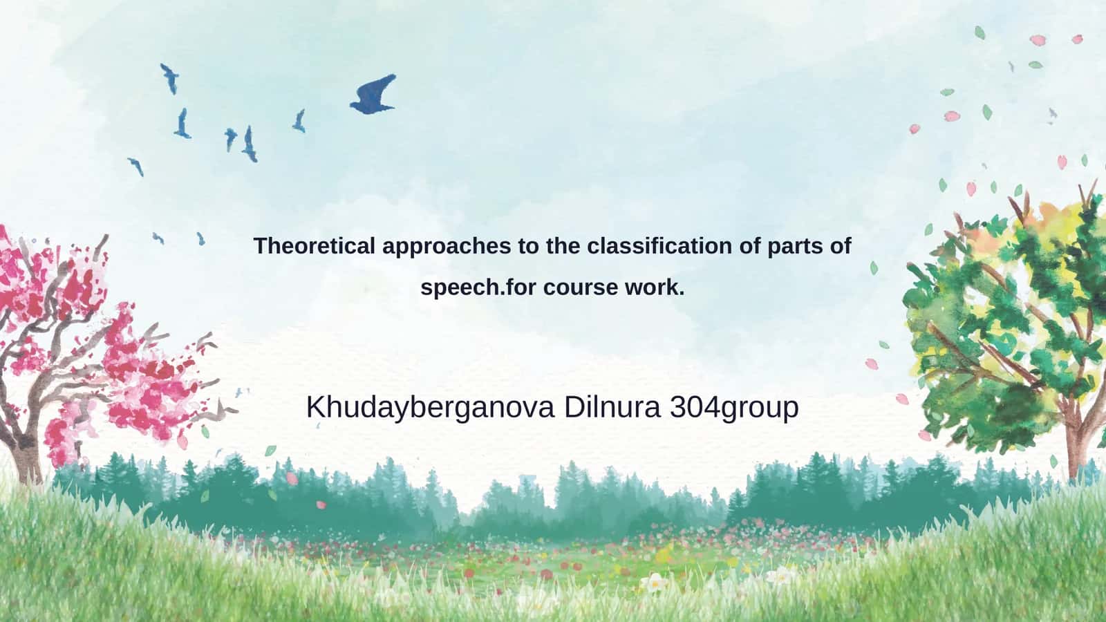 Theoretical approaches to the classification of parts of speech 1
