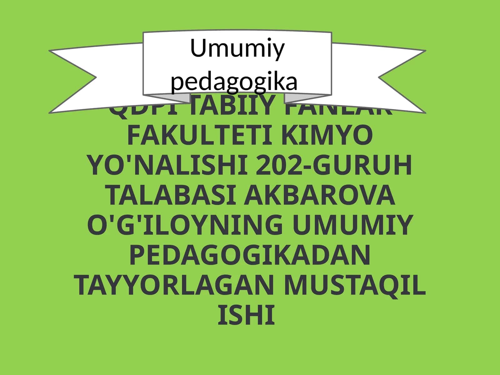 KIMYO YO'NALISHI 202-GURUH 1