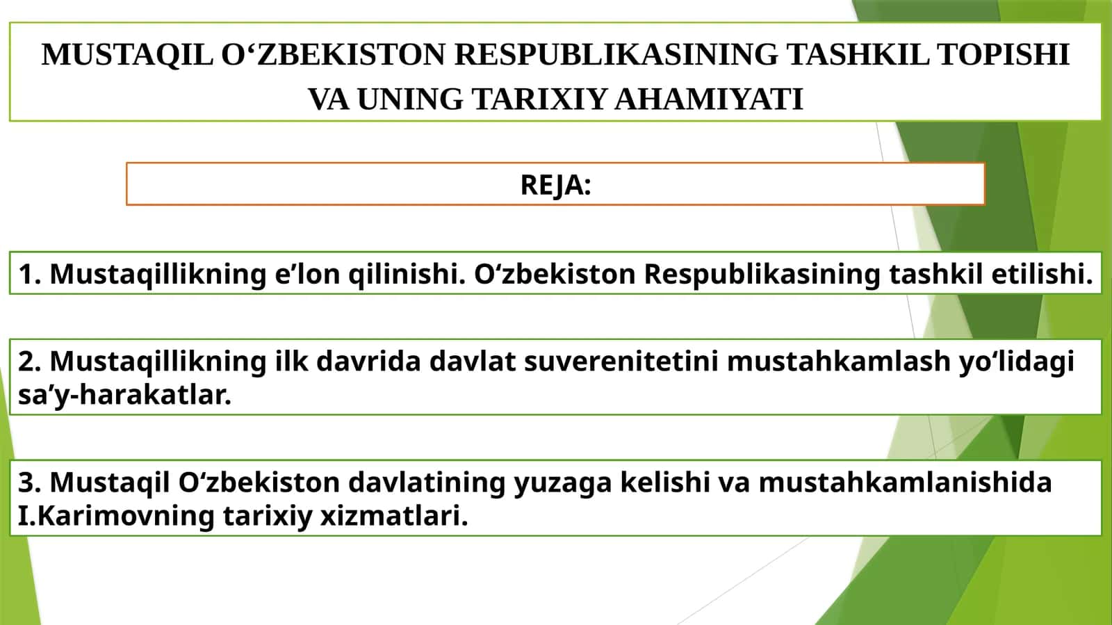 O‘zbekistonning eng yangi tarix ixres tomatiyasi 1
