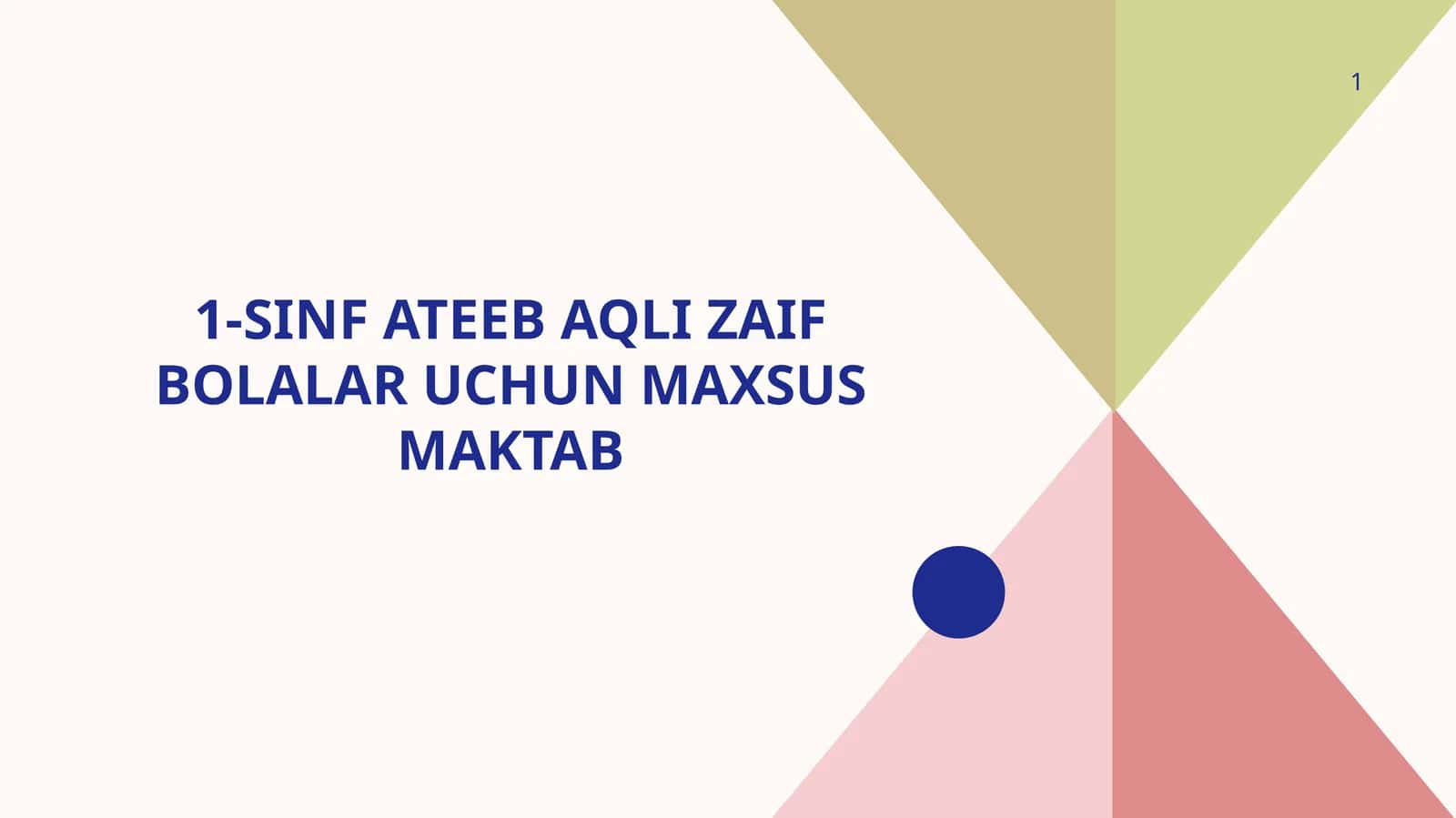 1-sinf ATEEBaqlizaifbolalaruchunmaxsusmaktab 1