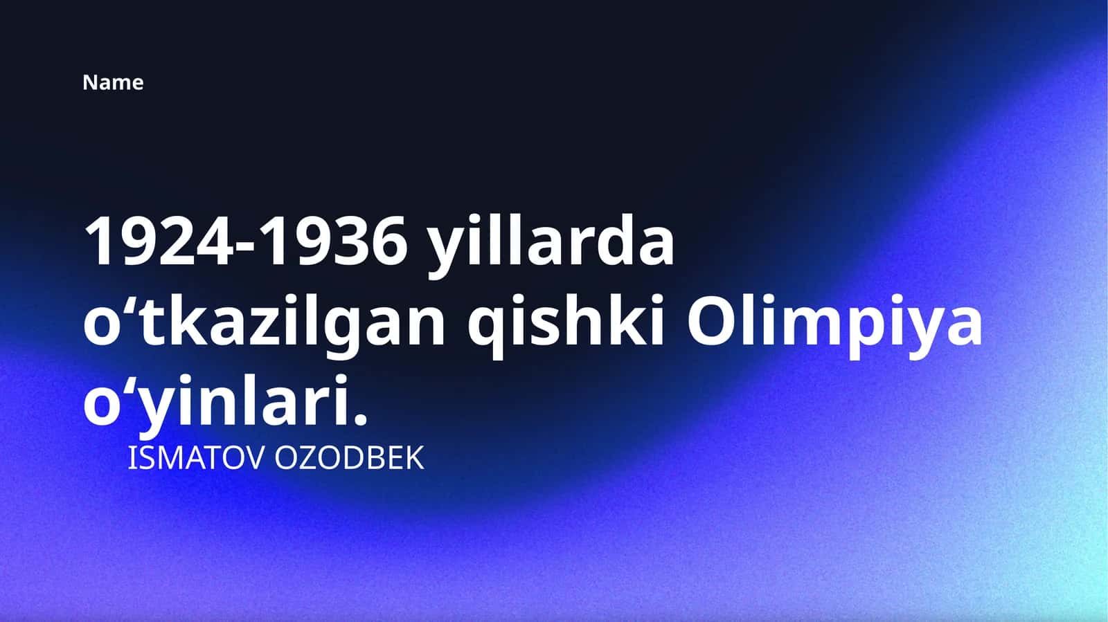 Qishki Olimpiya O'yinlari (1924-1936) 1