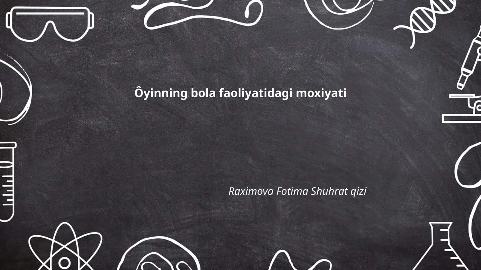 Bola ijodiy o'yinlari va rivojlanishi 1