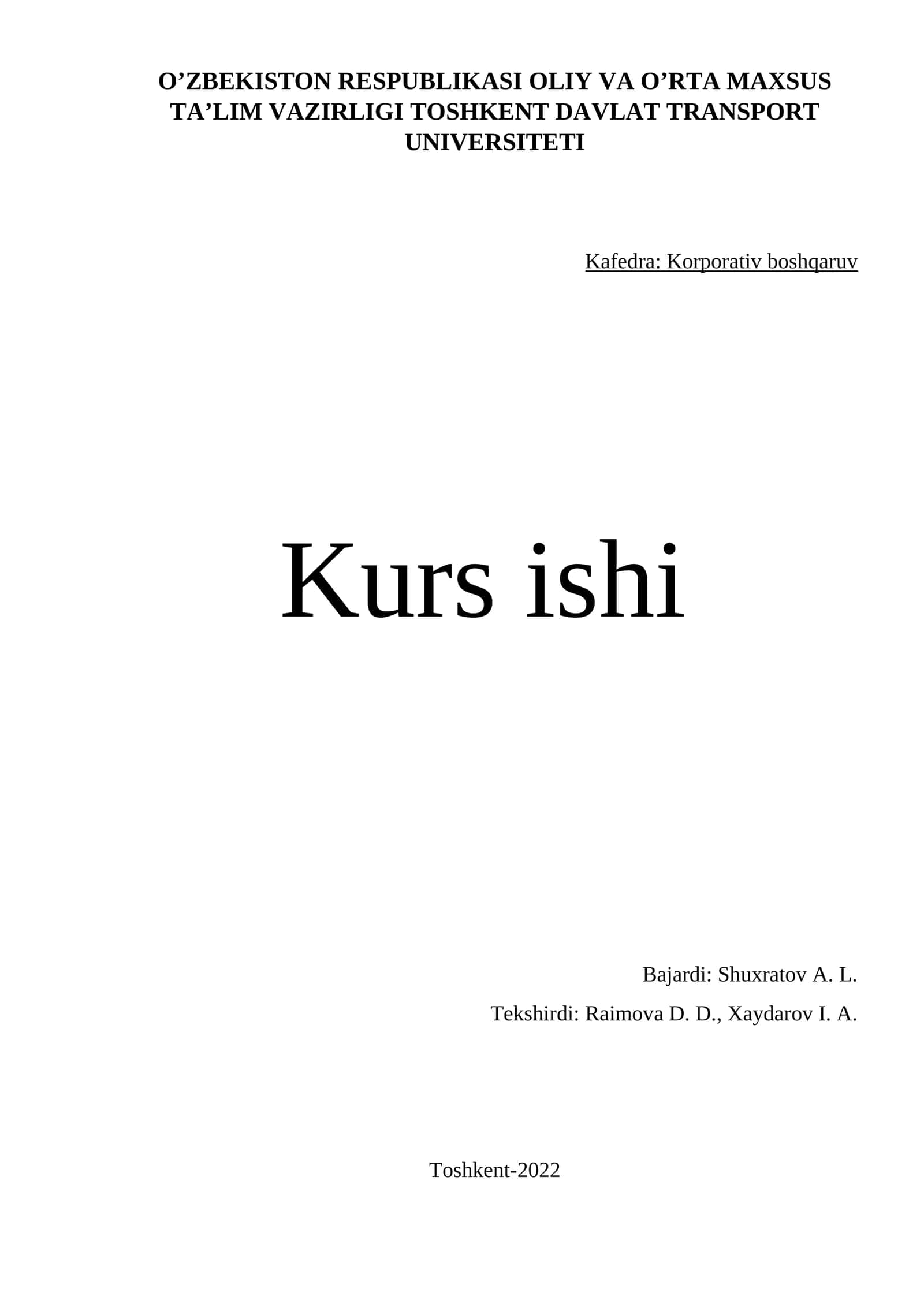 Kursning umumiy nazariy savollari 1