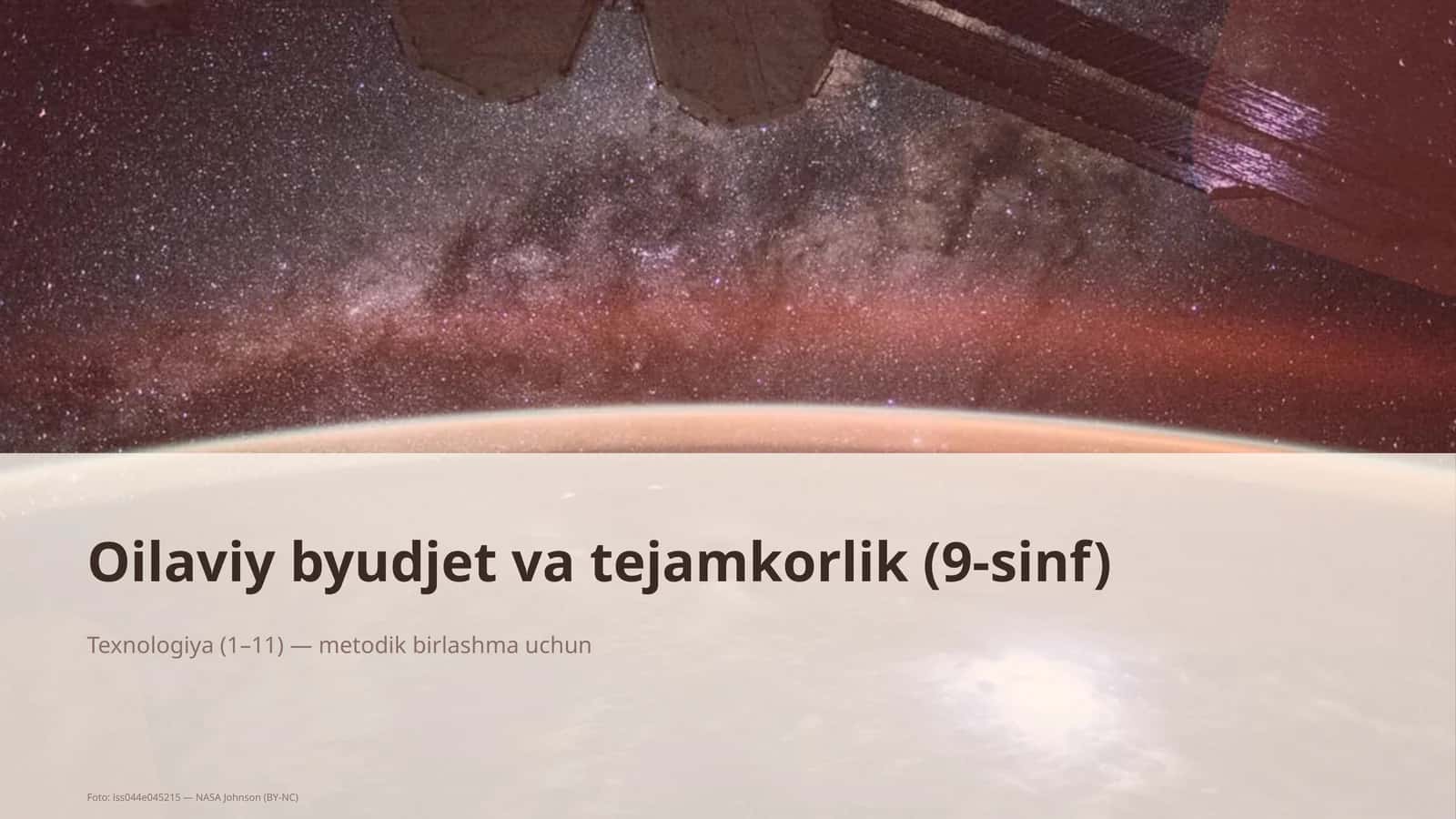 Oilaviy byudjet va tejamkorlik (9-sinf) 1