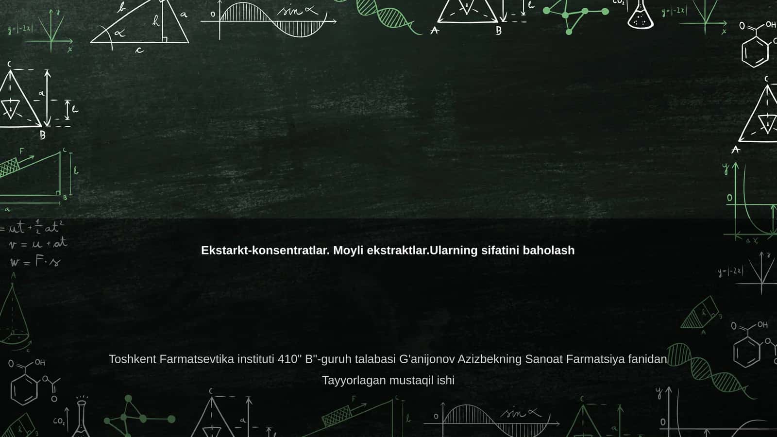 Ekstarkt-konsentratlar. Moyli ekstraktlar.Ularning sifatini baholash 1