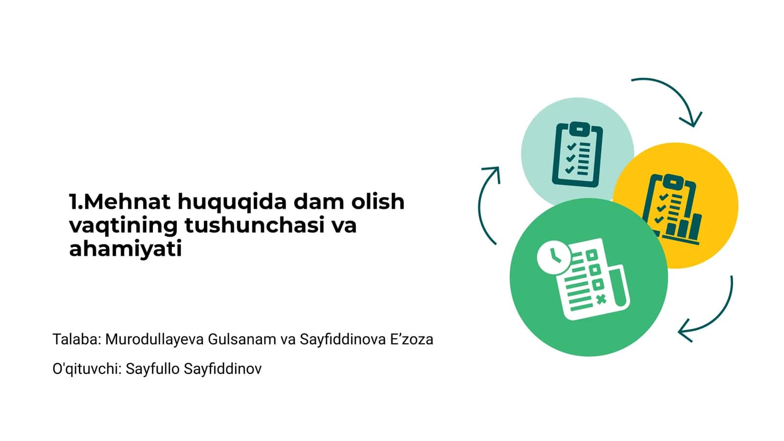 Mehnat huquqida dam olish vaqtining tushunchasi va ahamiyati 1