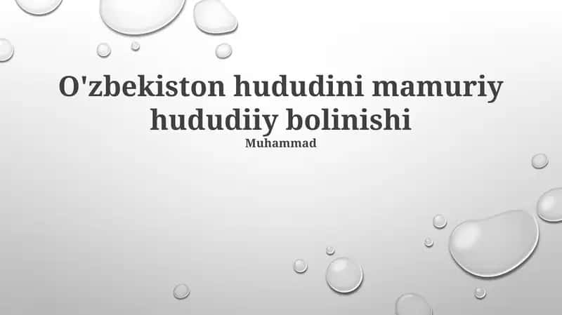 O'zbekiston hududini mamuriy-hududiiy bolinishi 1
