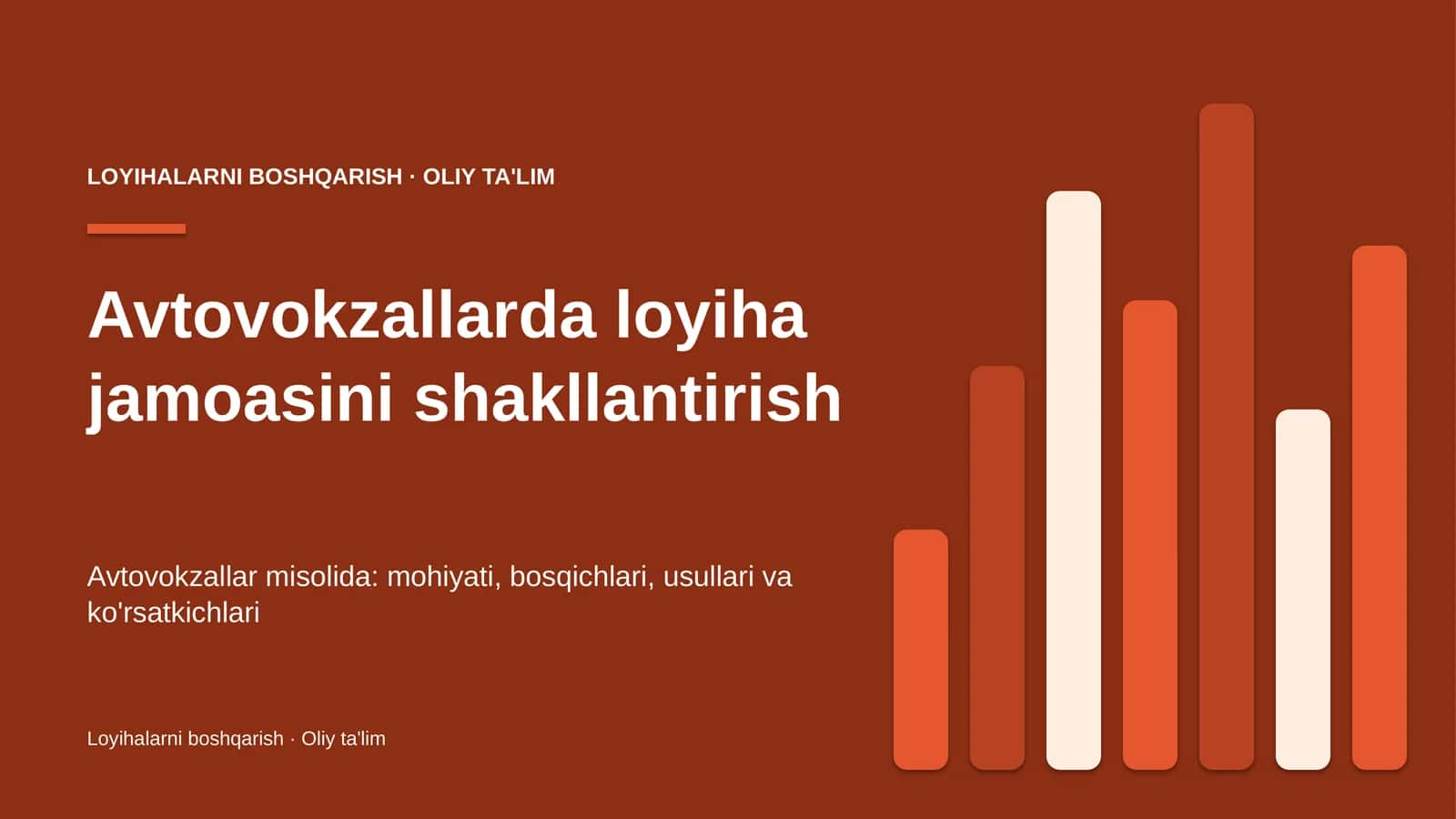 Avtovokzallarda loyiha jamoasini shakllantirish 1