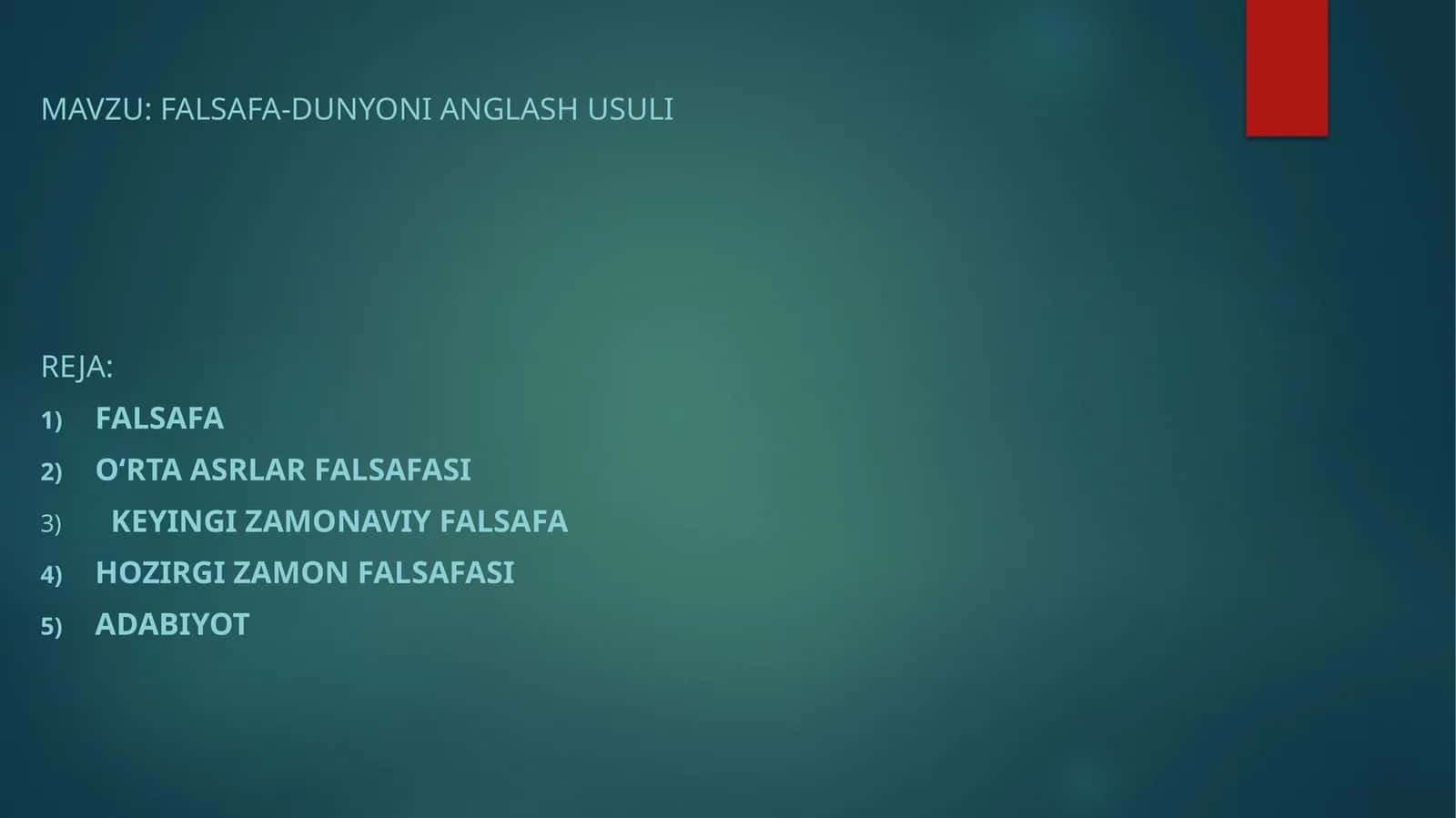 Falsafa-dunyonianglashusuli 1