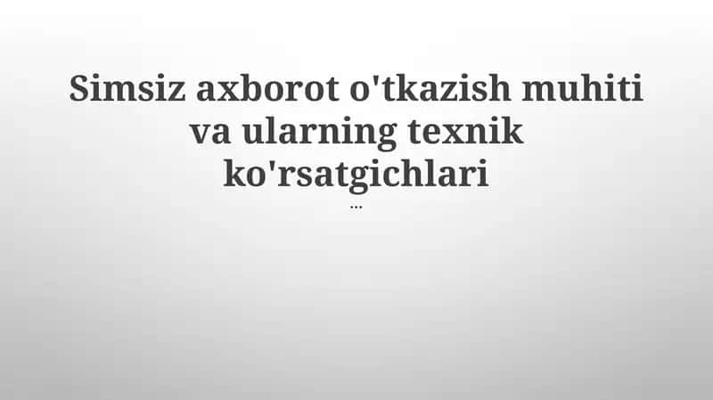 Simsiz Aloqa Standartlari 1