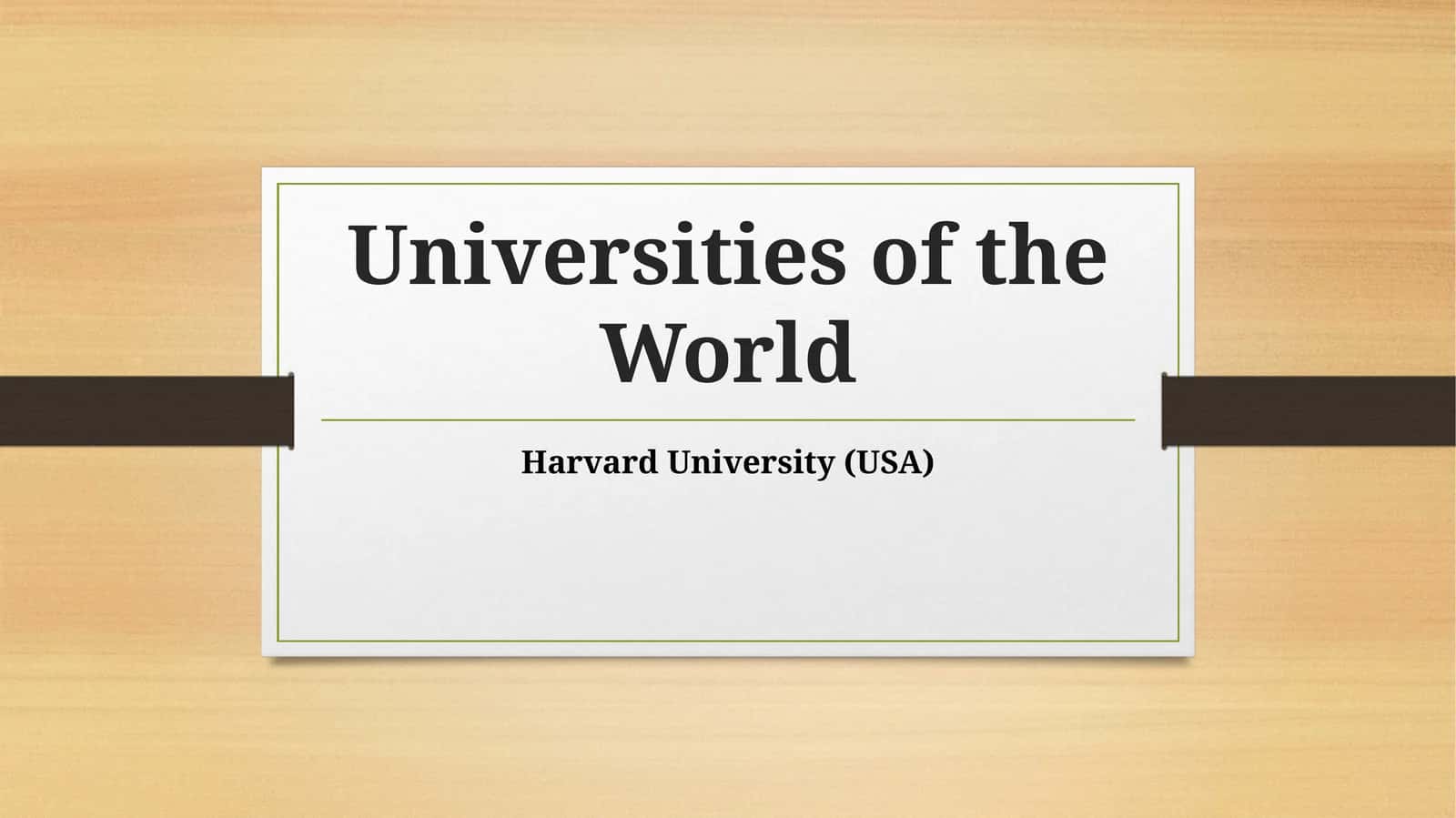 Universities of the World 1