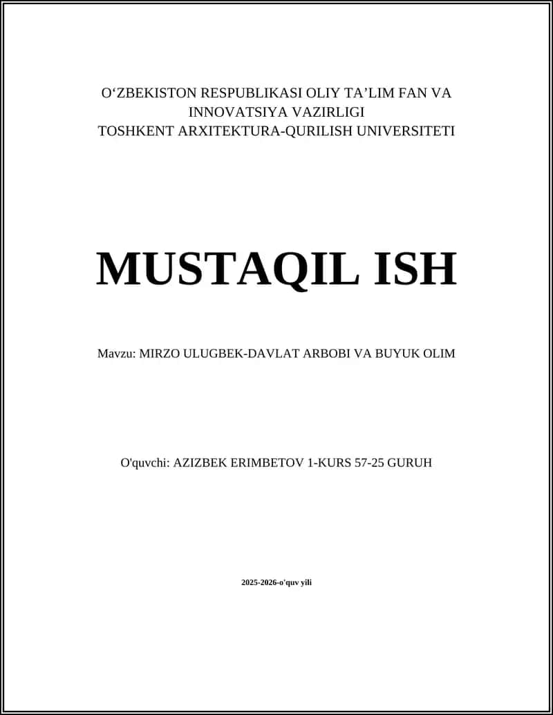 MIRZO ULUGBEK-DAVLAT ARBOBI VA BUYUK OLIM 1