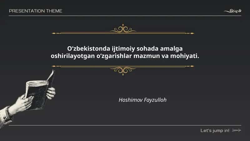 O‘zbekistonda ijtimoiy sohada amalga oshirilayotgan o‘zgarishlar mazmuni va mohiyati 1