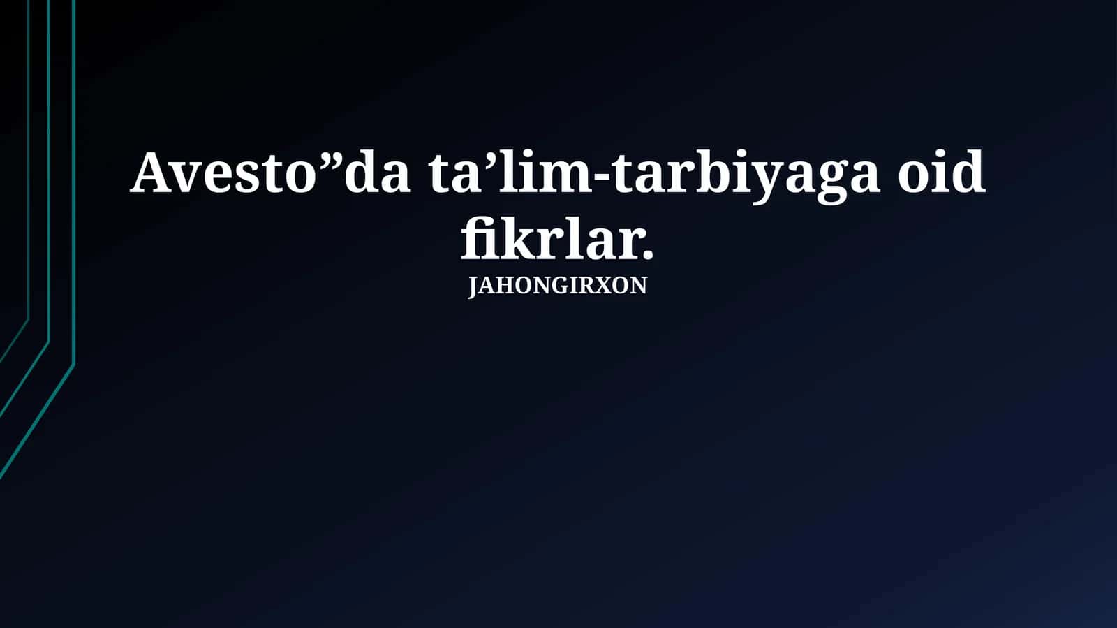 Avesto davridagi ta'lim va tarbiya 1