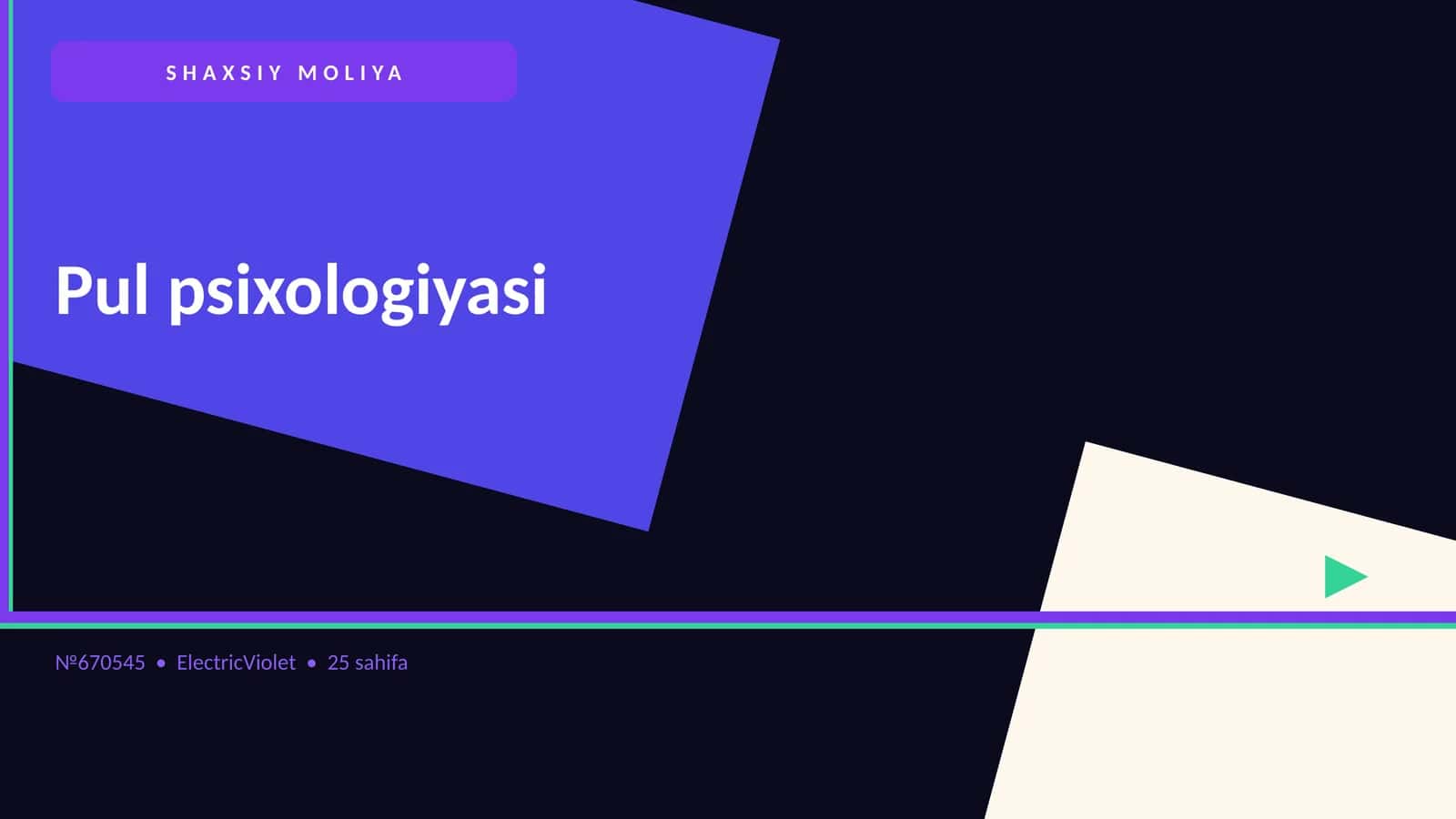 Pul psixologiyasi 1