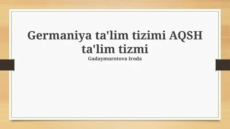 Ta'lim tizimlarining tuzilishi va mazmuni 1