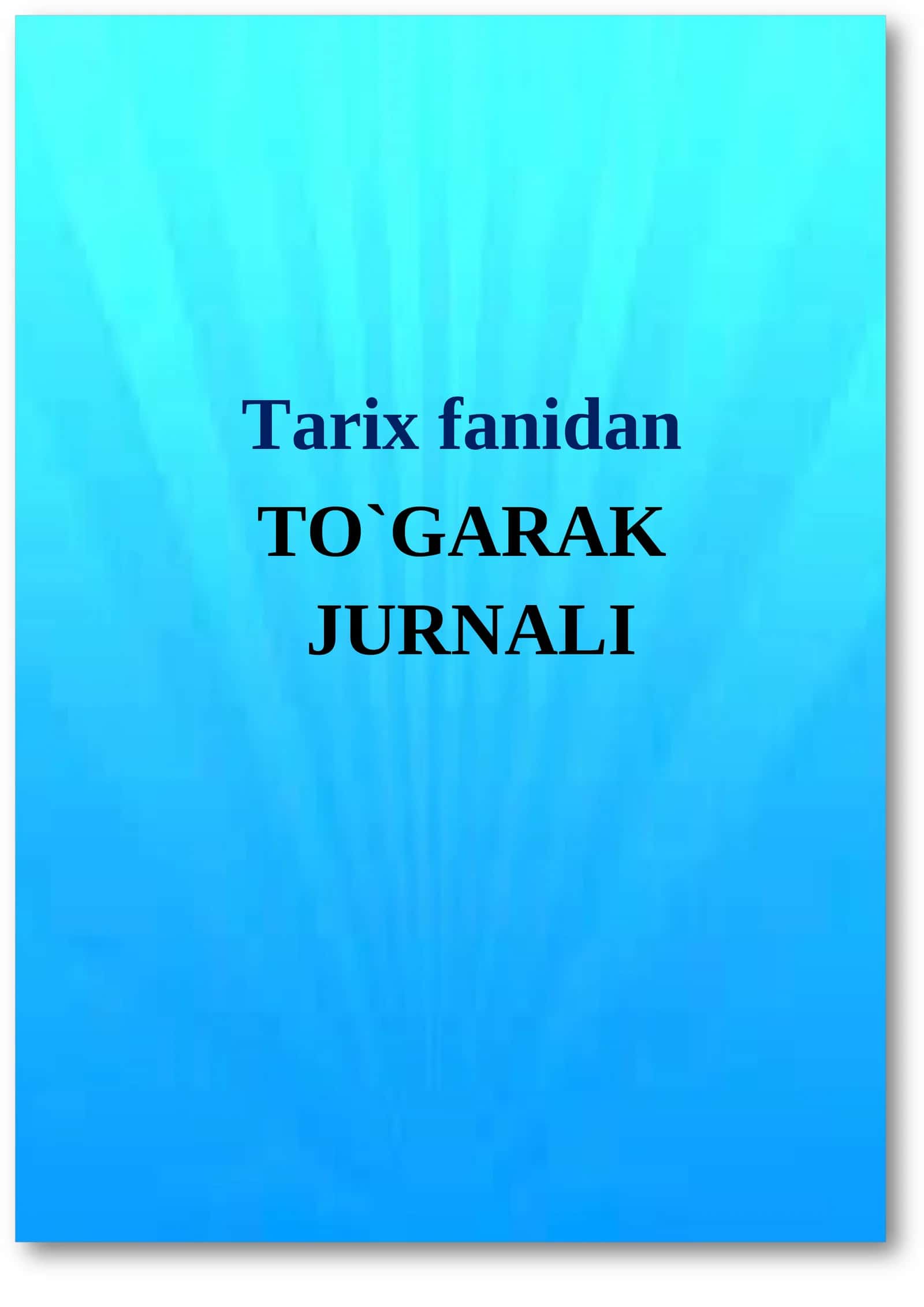 Tarix fanidan to'garak 1