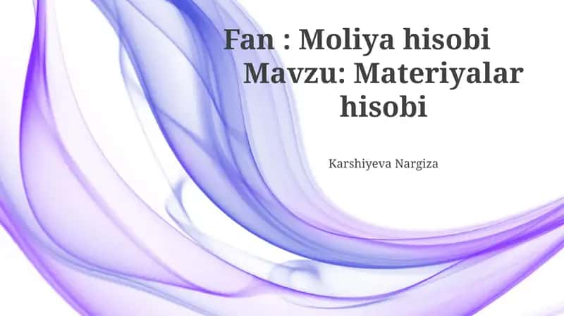 Materiallar hisobi 1