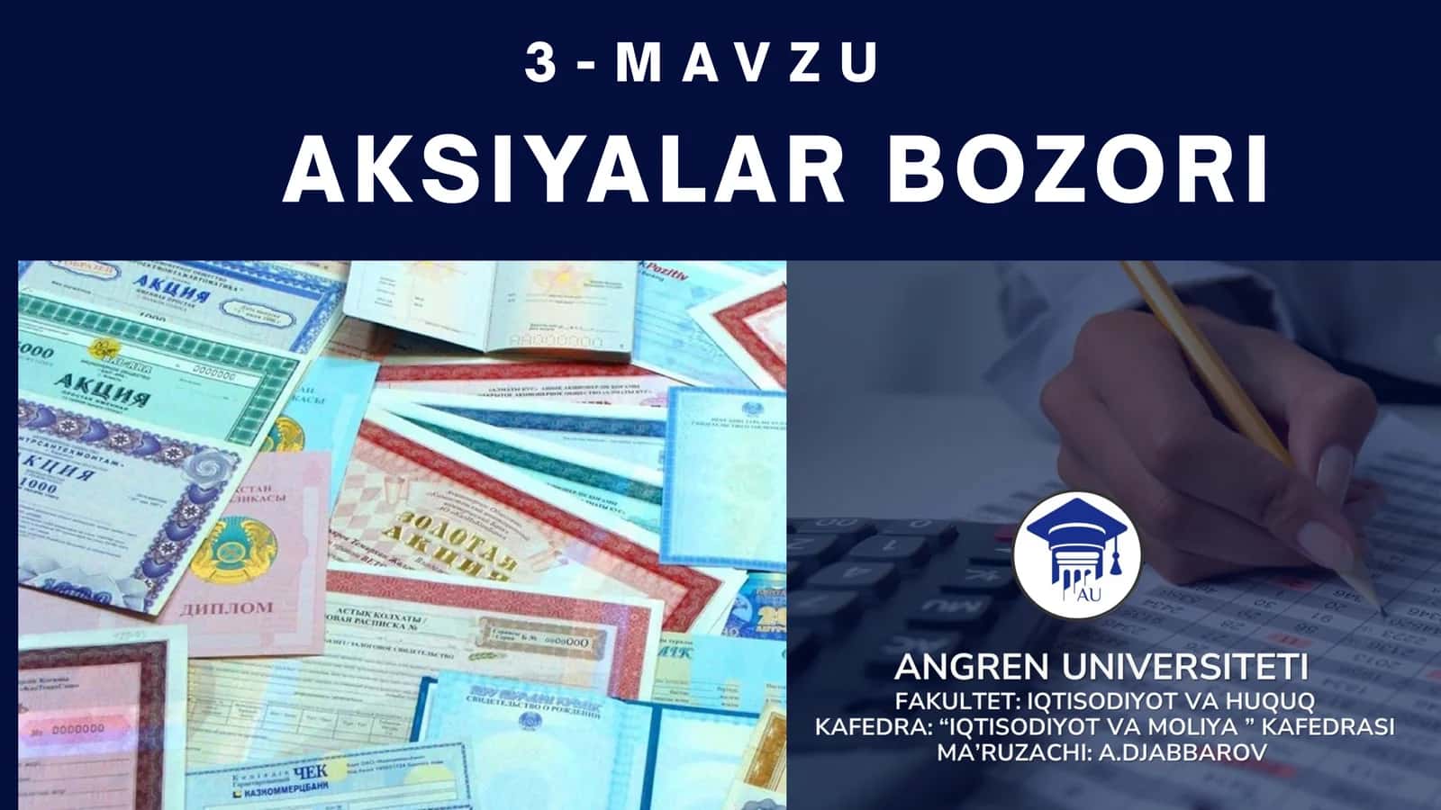 AKSIYALAR BOZORI 1