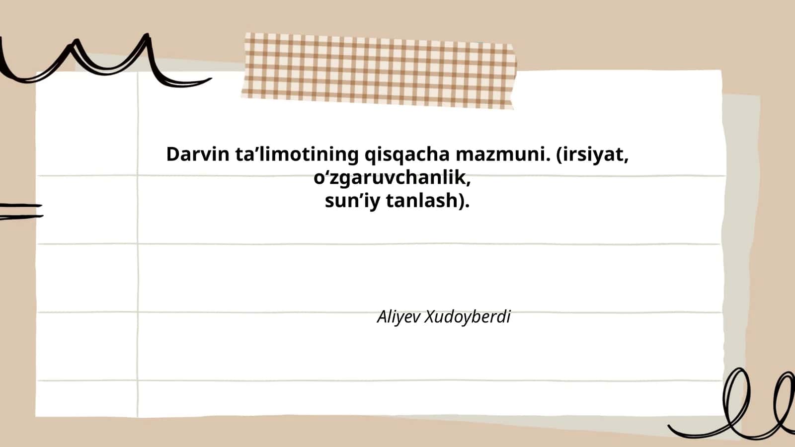 Darvin ta’limotining qisqacha mazmuni 1