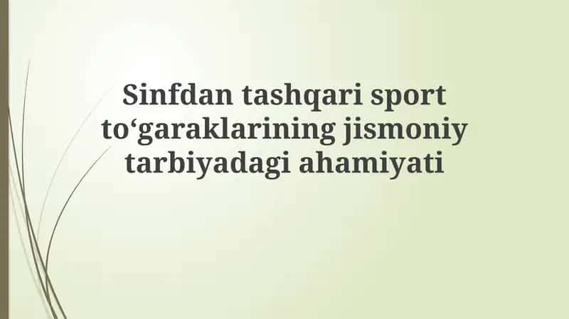 Jismoniy tarbiyada sport to'garaklarining ahamiyati 1