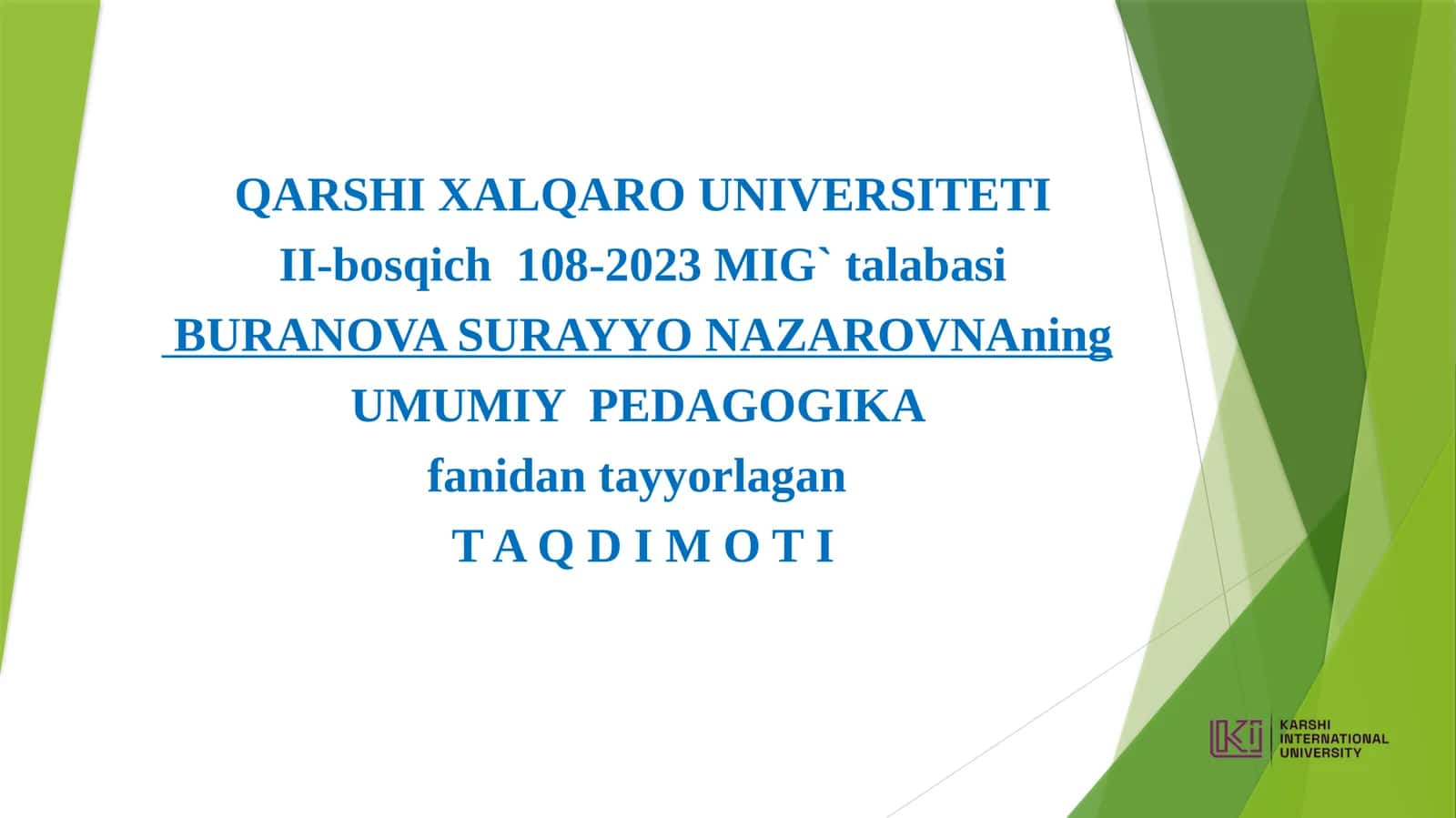 TARBIYANING MAQSAD VA VAZIFALARI 1