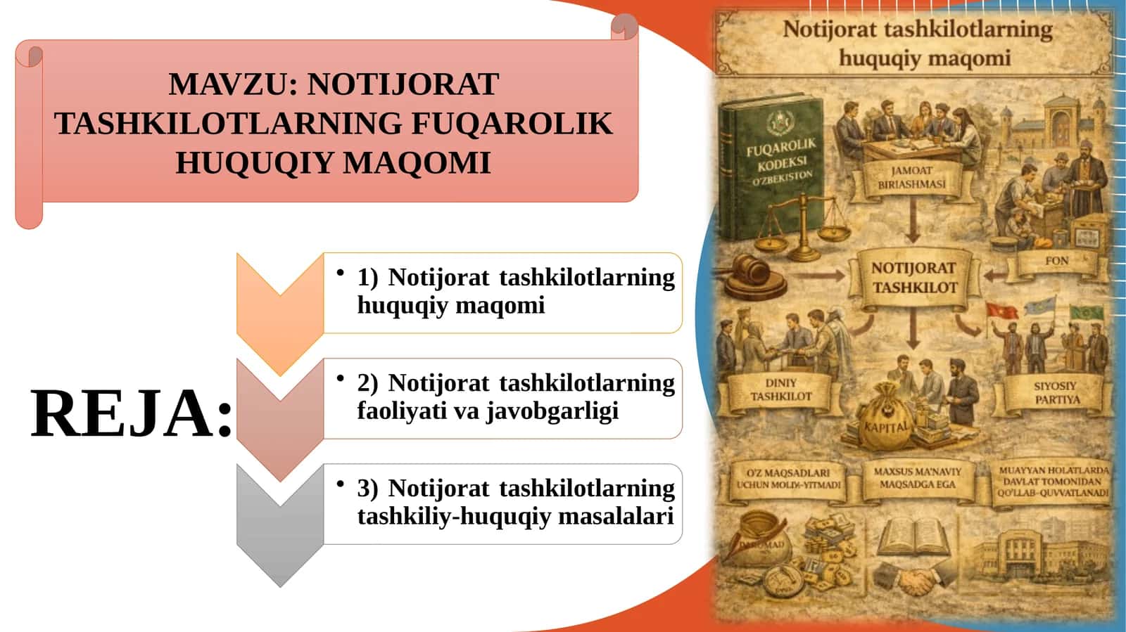 NOTIJORAT TASHKILOTLARNING FUQAROLIK HUQUQIY MAQOMI 1
