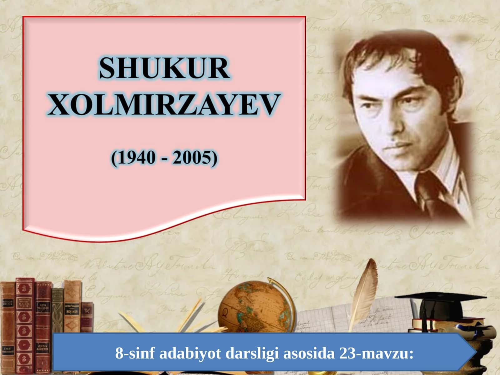 8-sinf Shukur Xolmirzayev hayoti va ijodi 1