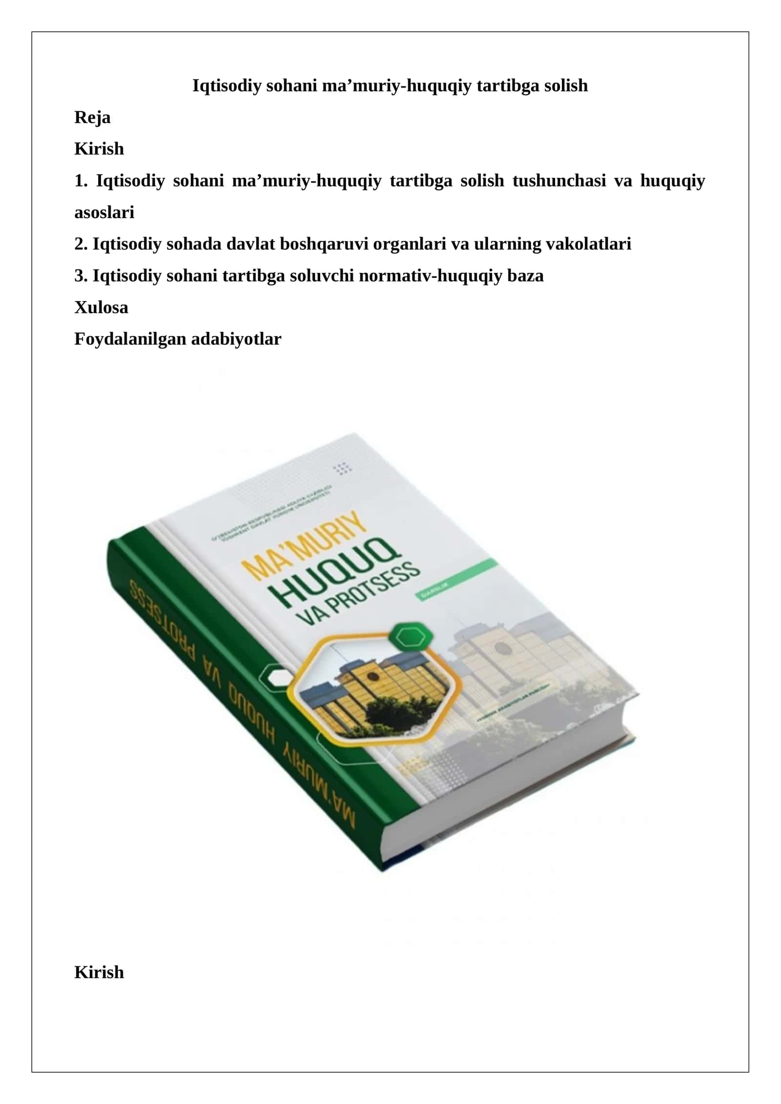 Iqtisodiy sohani ma’muriy-huquqiy tartibga solish 1