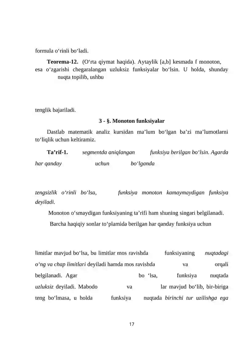 Monoton funksiyalar 1