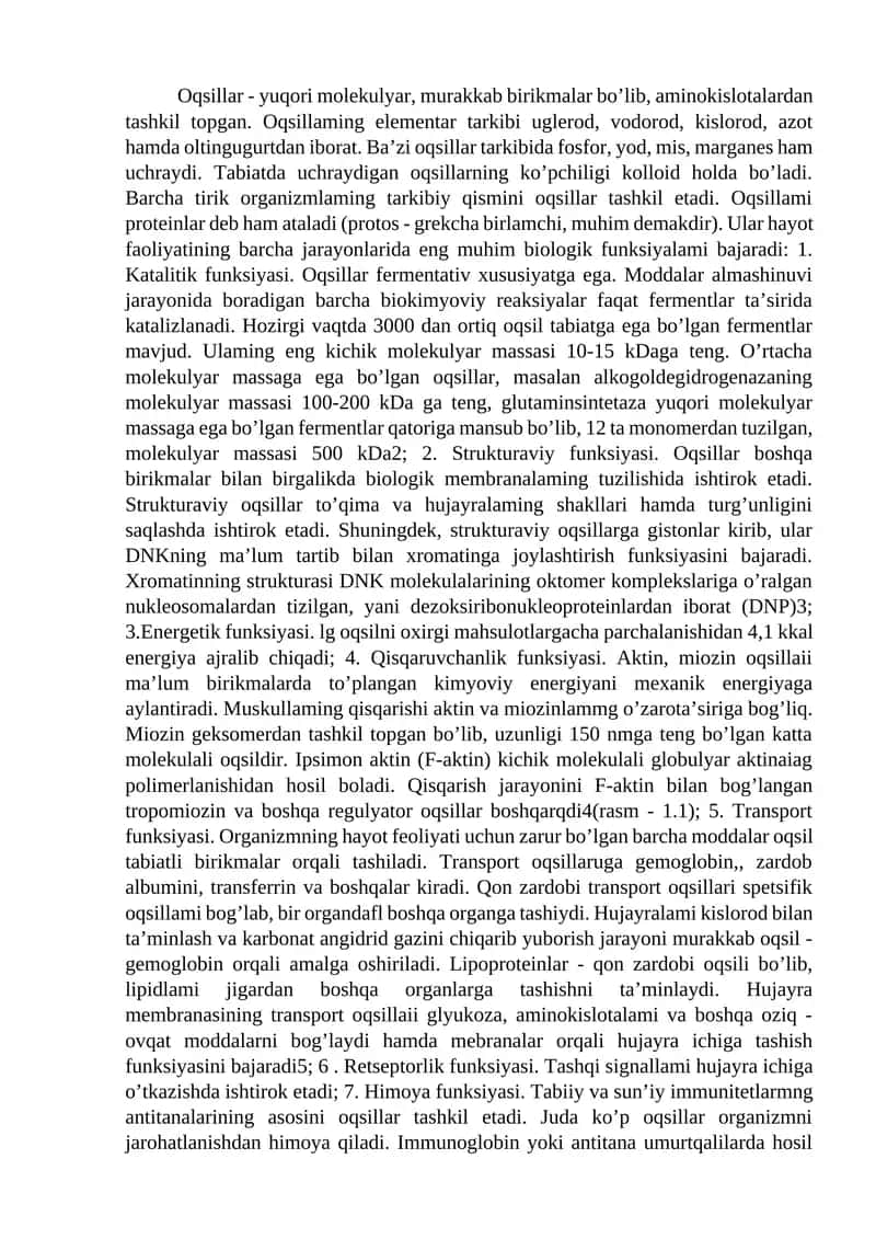 Oqsillar 1