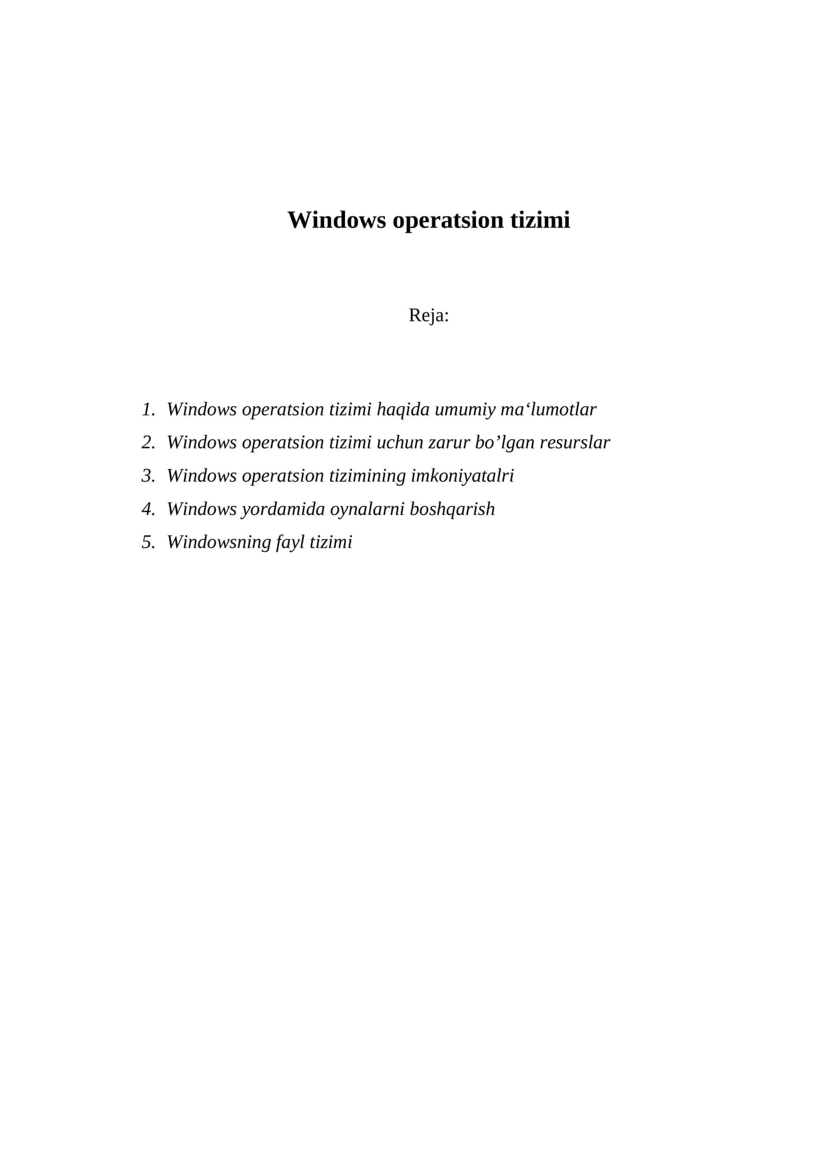 Windows operatsion tizimi 1