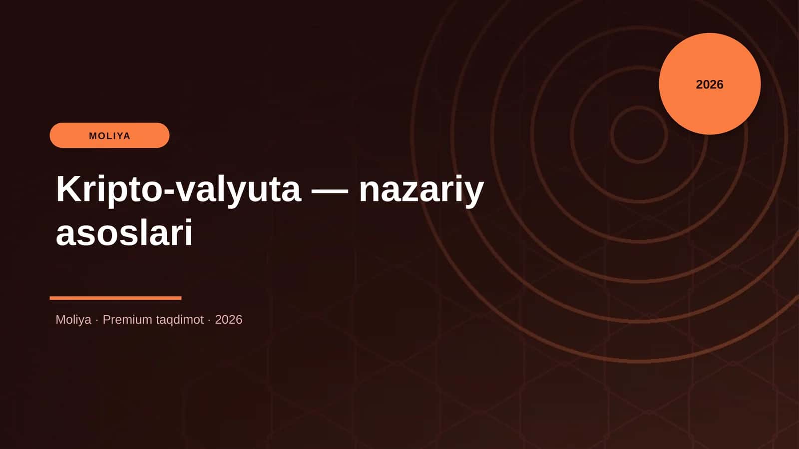 Kripto-valyuta — nazariy asoslari 1