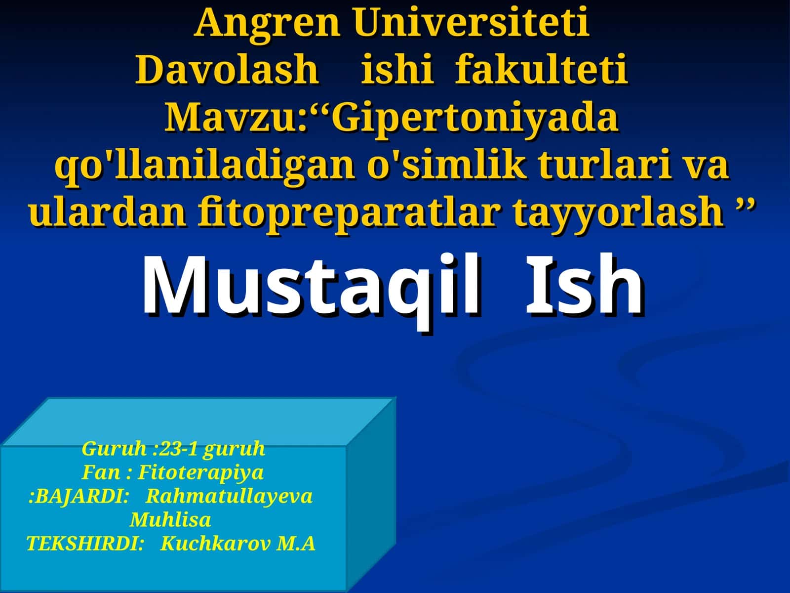 Gipertoniyada qo'llaniladigan o'simlik turlari va ulardan fitopreparatlar tayyorlash 1